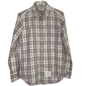 Thom Browne Plaid Long Sleeve Shirt Cotton Size 1 Small